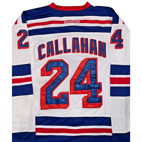 New York Rangers Ryan Callahan Reebok CCM Sz 50 M NHL Hockey Jersey Fight Strap - Picture 5 of 13